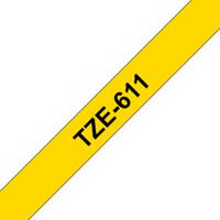 Brother TZe-611 Labeltape Tapekleur: Geel Tekstkleur: Zwart 6 mm 8 m - thumbnail