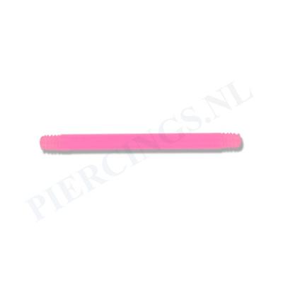 Staafje barbell flexibel acryl 16 mm roze