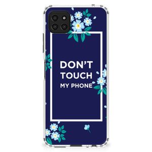 Samsung Galaxy A22 5G Anti Shock Case Flowers Blue DTMP