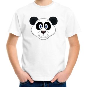 Cartoon panda t-shirt wit voor jongens en meisjes - Cartoon dieren t-shirts kinderen