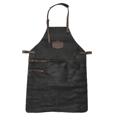 Hide en Stitches Lederen Kook/BBQ Schort Zwart