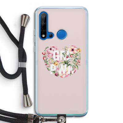 GRL PWR Flower: Huawei P20 Lite (2019) Transparant Hoesje met koord