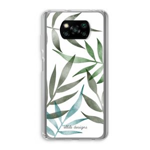 Tropical watercolor leaves: Xiaomi Poco X3 NFC Transparant Hoesje
