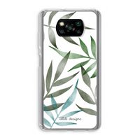 Tropical watercolor leaves: Xiaomi Poco X3 NFC Transparant Hoesje