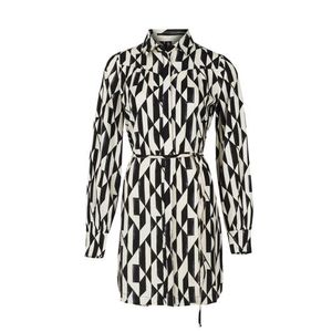 Eksept by Shoeby blouse Wish met all over print en ceintuur zwart/wit