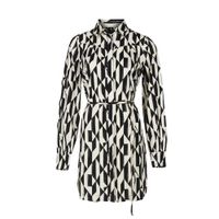 Eksept by Shoeby blouse Wish met all over print en ceintuur zwart/wit - thumbnail