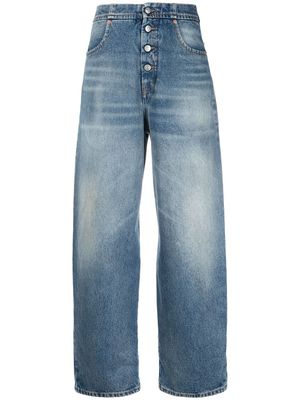 MM6 Maison Margiela jean ample à taille haute - Bleu
