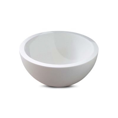 Fontein Luca Sanitair Rond 24x24x12cm Solid Surface Mat Wit Geen Kraangat