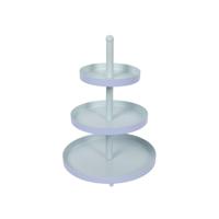 Etagere 3-laags blauw-munt Ø25xH35cm