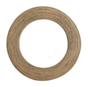 Light & Living Ronde Spiegel Piedre Rotan, 70cm - Bruin