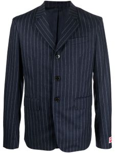 Kenzo blazer boutonné à fines rayures - Bleu