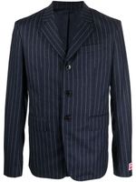 Kenzo blazer boutonné à fines rayures - Bleu