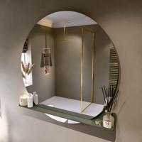MONDIAZ SPOT spiegel rond 120cm met Spiegelplanchet kleur Army. MONDIAZ SPOT spiegel rond 120cm met Spiegelplanchet kleur Army.