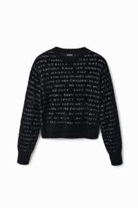 Oversized trui met Manifesto - BLACK - XL