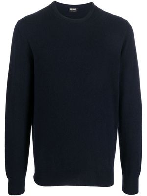 Zegna pull en cachemire à col ras du cou - Bleu