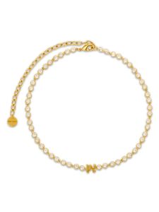 Palm Angels crystal-embellished monogram choker - Or