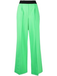 MSGM pantalon ample à taille à logo - Vert