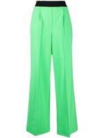 MSGM pantalon ample à taille à logo - Vert - thumbnail