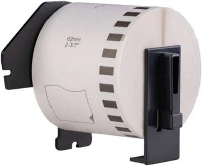 Huismerk Label Tape Geschikt voor Brother DK-44205 | 62 mm x 30.48 m | Zwart op Wit - 1 stuk