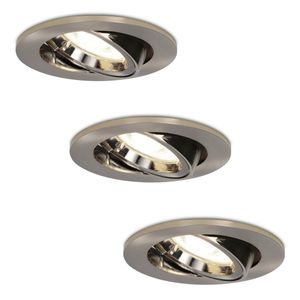 HOFTRONIC™ Set van 3 stuks dimbare LED inbouwspots Lublin met 5 Watt 4000K spot kantelbaar IP20