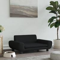 Hondenmand 70x45x33 cm fluweel zwart - thumbnail