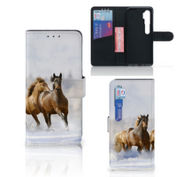 Xiaomi Mi Note 10 Pro Telefoonhoesje met Pasjes Paarden - thumbnail