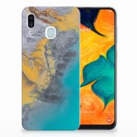 Samsung Galaxy A30 | TPU | Siliconen hoesje | Marble Blue Gold