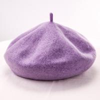 Vrouwen wol Vintage effen kleur Berets Cap (paars)