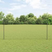 VidaXL Hek met paal grijs 1,4 x 10 m staal en pvc