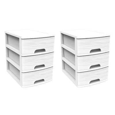 EDA Ladeblok/bureau organizer A5 - wit - 2x lades - stapelbaar - L27 x B36 x H35 cm