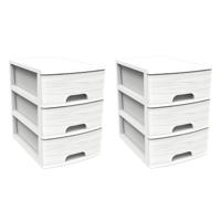 EDA Ladeblok/bureau organizer A5 - wit - 2x lades - stapelbaar - L27 x B36 x H35 cm