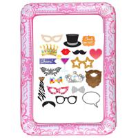 Foto prop set met frame - verjaardag/birthday party - 21-delig - photo booth accessoires