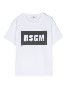 MSGM Kids t-shirt en coton à logo imprimé - Blanc