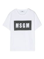 MSGM Kids t-shirt en coton à logo imprimé - Blanc - thumbnail