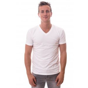 Claesens Stretch T-Shirt White V-neck TWO PACK ( CL 1223)