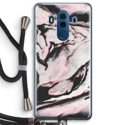 Roze stroom: Huawei Mate 10 Pro Transparant Hoesje met koord