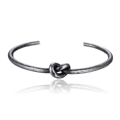 Zwarte Edelstaal Damesarmband met Knoop
