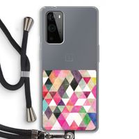 Gekleurde driehoekjes: OnePlus 9 Pro Transparant Hoesje met koord