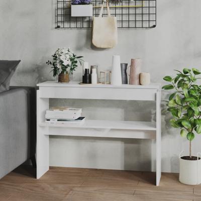 Wandtafel 102x30x80 cm spaanplaat hoogglans wit