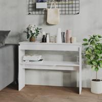 Wandtafel 102x30x80 cm spaanplaat hoogglans wit
