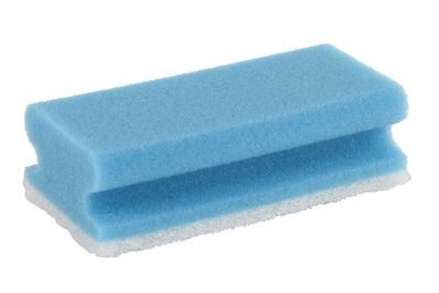 Schuurspons greep blauw/wit 140x70x42