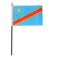 Congo - mini vlaggetje van 10 x 15 cm op stokje - Landen vlag - H27 cm
