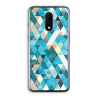 Gekleurde driehoekjes blauw: OnePlus 7 Transparant Hoesje