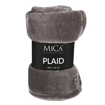 Fleece deken - antraciet - 130 x 180 cm - polyester - Famke - fleeceplaid Fleece deken - antraciet - 130 x 180 cm - polyester - Famke - fleeceplaid