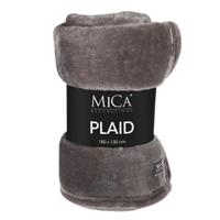 Fleece deken - antraciet - 130 x 180 cm - polyester - Famke - fleeceplaid