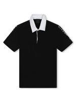 Givenchy Kids polo en coton à col contrastant - Noir - thumbnail