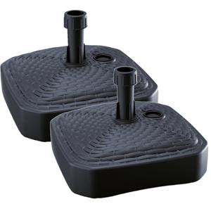 Prosperplast Parasolvoet - 2x - vierkant - rotan - antraciet - 12L