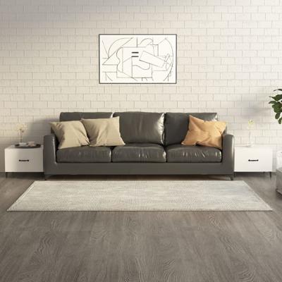 Salontafels 2 st met metalen poten 50x50x40 cm hoogglans wit