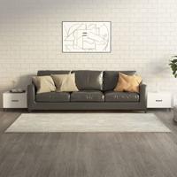 Salontafels 2 st met metalen poten 50x50x40 cm hoogglans wit