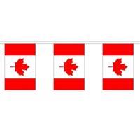 Canada vlaggenlijn/slinger - 2x - 300 cm - polyester stof - landen versiering